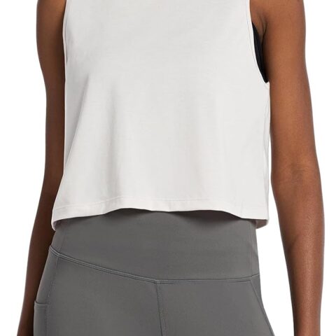 Workout Tops for Women Crop Tank Top Quick Dry Athletic Gym Exercise Sleeveless Shirts Muscle Yoga Loose Fit