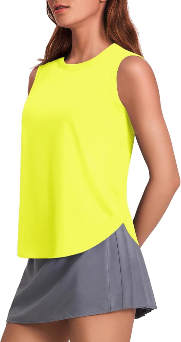 Workout Tank Tops Woman UPF 50+ Yoga Tanks Quick Dry Sleeveless Gym Shirts with Side Slits Loose Fit Athletic Top