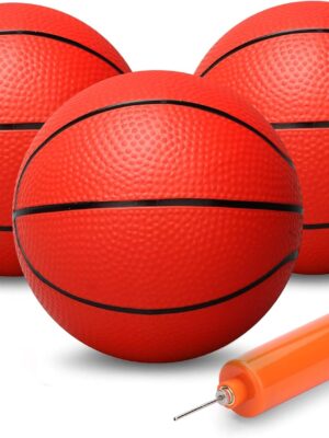 Mini Basketball for Indoor Mini Basketball Hoop, 7" Soft Rubber Replacement Basketballs Toy for Kids Adults, Pool Beach Ball for Outdoor Inflatable Pool Beach Game