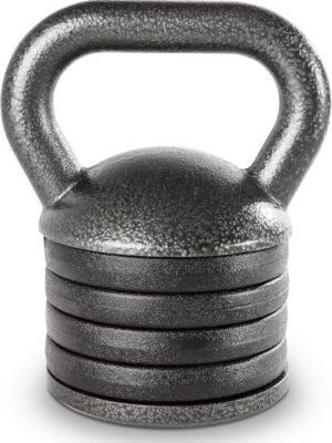 Adjustable Heavy-Duty Exercise Kettlebell Weight Set Strength Training and Weightlifting Equipment for Home Gyms , Grey