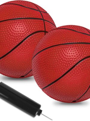 6" Mini Basketballs, 2 Pack Small Basketball for Kids Basketball Hoop, PVC Pool Basketball for Indoor Basketball Hoop, Toy Basketball for Toddler