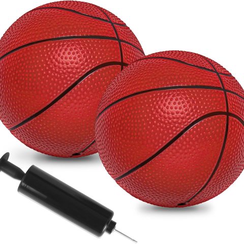 6" Mini Basketballs, 2 Pack Small Basketball for Kids Basketball Hoop, PVC Pool Basketball for Indoor Basketball Hoop, Toy Basketball for Toddler