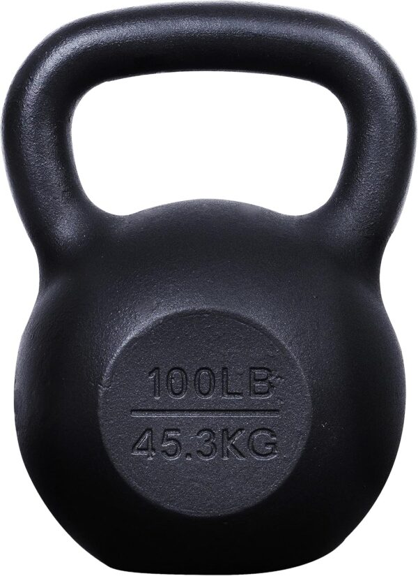 Powder Coated Cast Iron Kettlebell 100 Lbs Weights Strength Training Kettlebells for Weightlifting, Conditioning, Strength & Core Training
